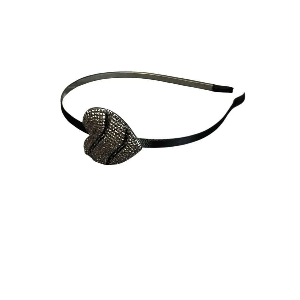 NEW girls‎ headband accessories 1 piece rhinestone heart black silver